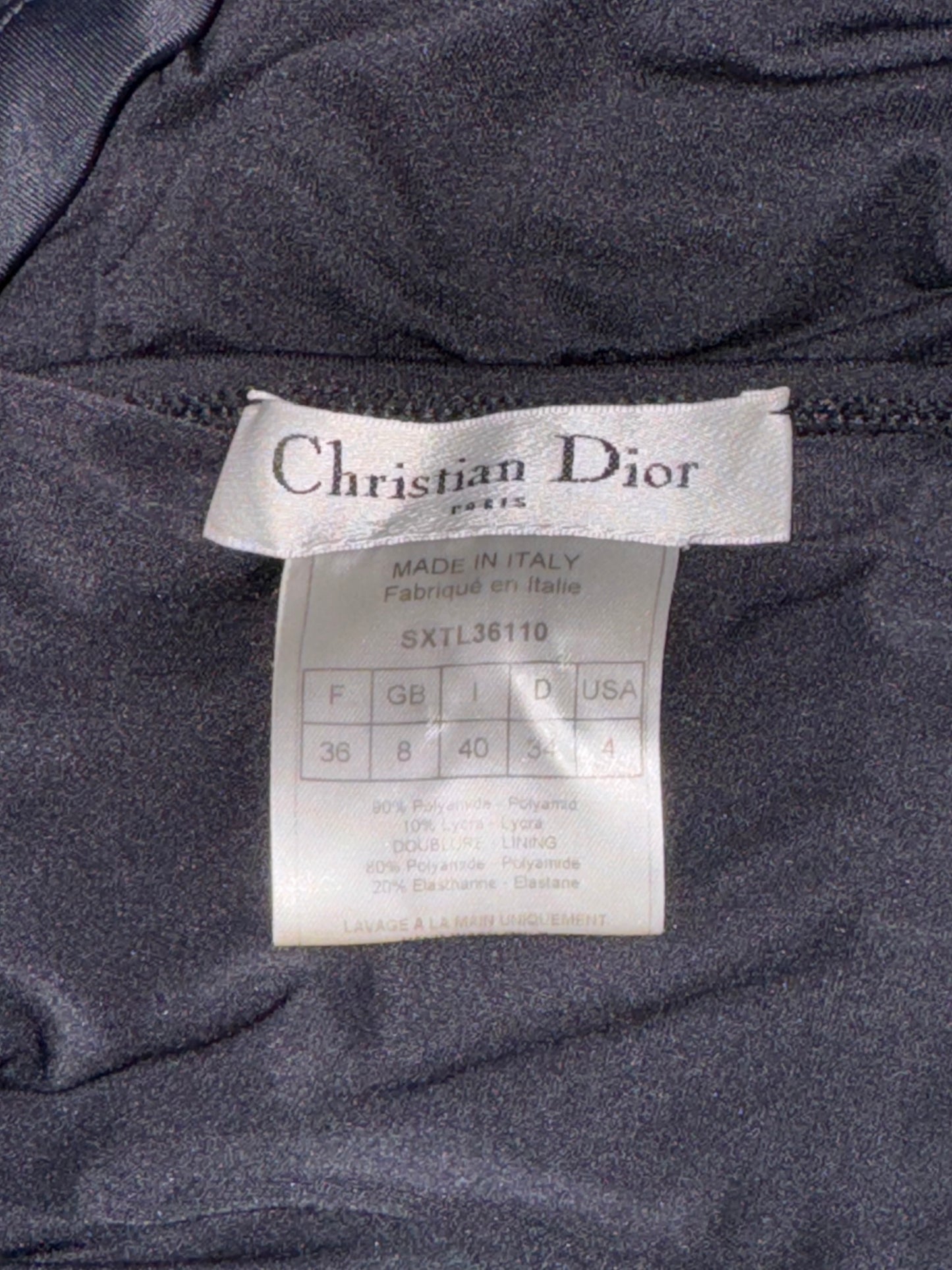 2004 Christian Dior by John Galliano Black Nylon Cut-Out Bodycon Mini Dress