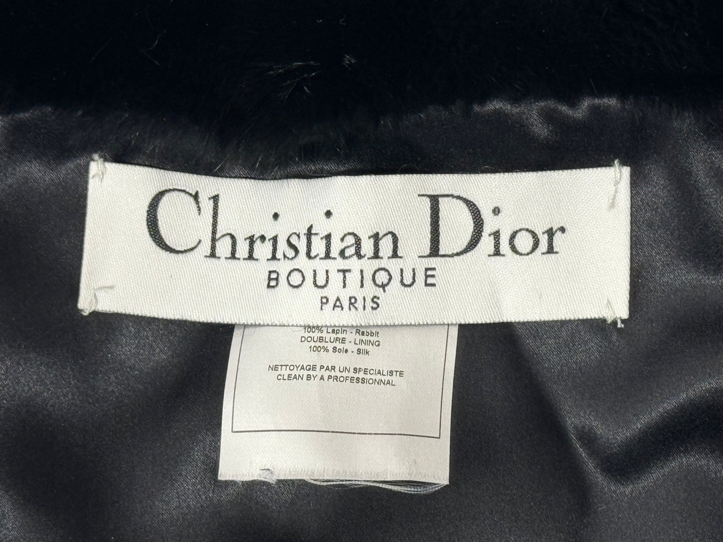 C. 2004 Christian Dior by John Galliano Black Fur Chunky Chain Shawl Wrap Mini Skirt