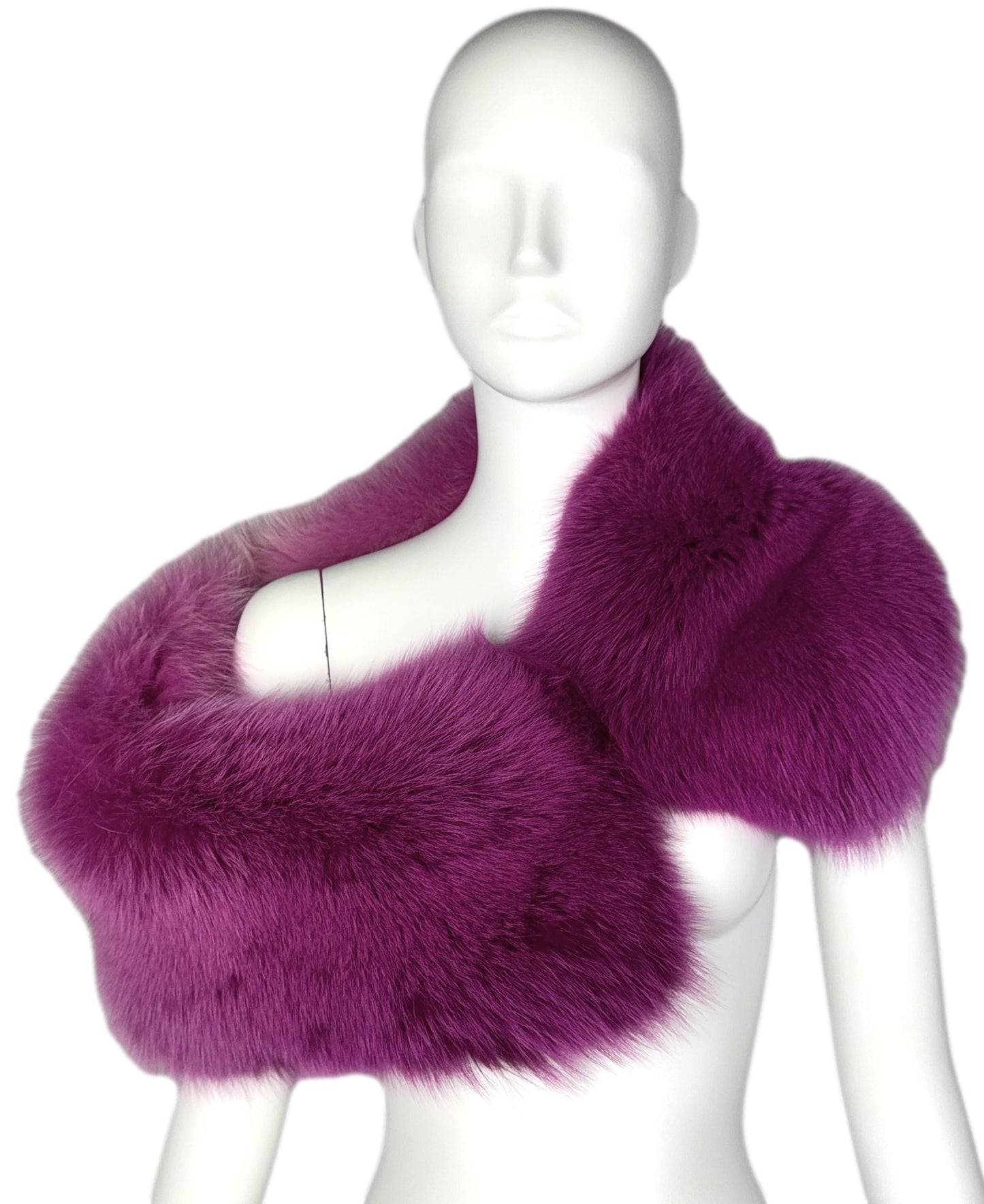 F/W 2004 Christian Dior by John Galliano Runway Hot Pink Fox Fur Shawl Wrap Shrug
