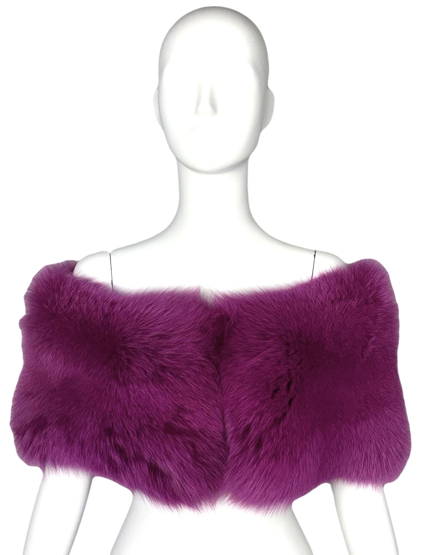 F/W 2004 Christian Dior by John Galliano Runway Hot Pink Fox Fur Shawl Wrap Shrug