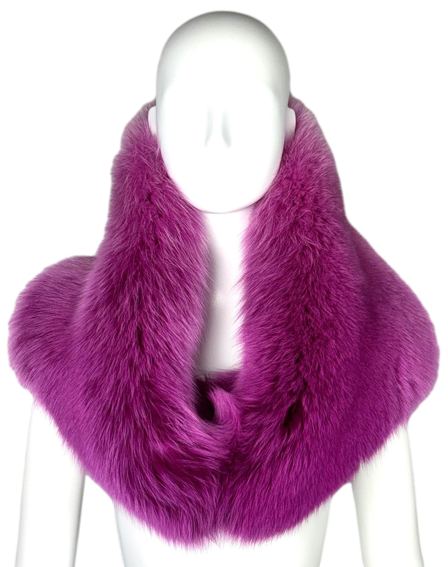 F/W 2004 Christian Dior by John Galliano Runway Hot Pink Fox Fur Shawl Wrap Shrug