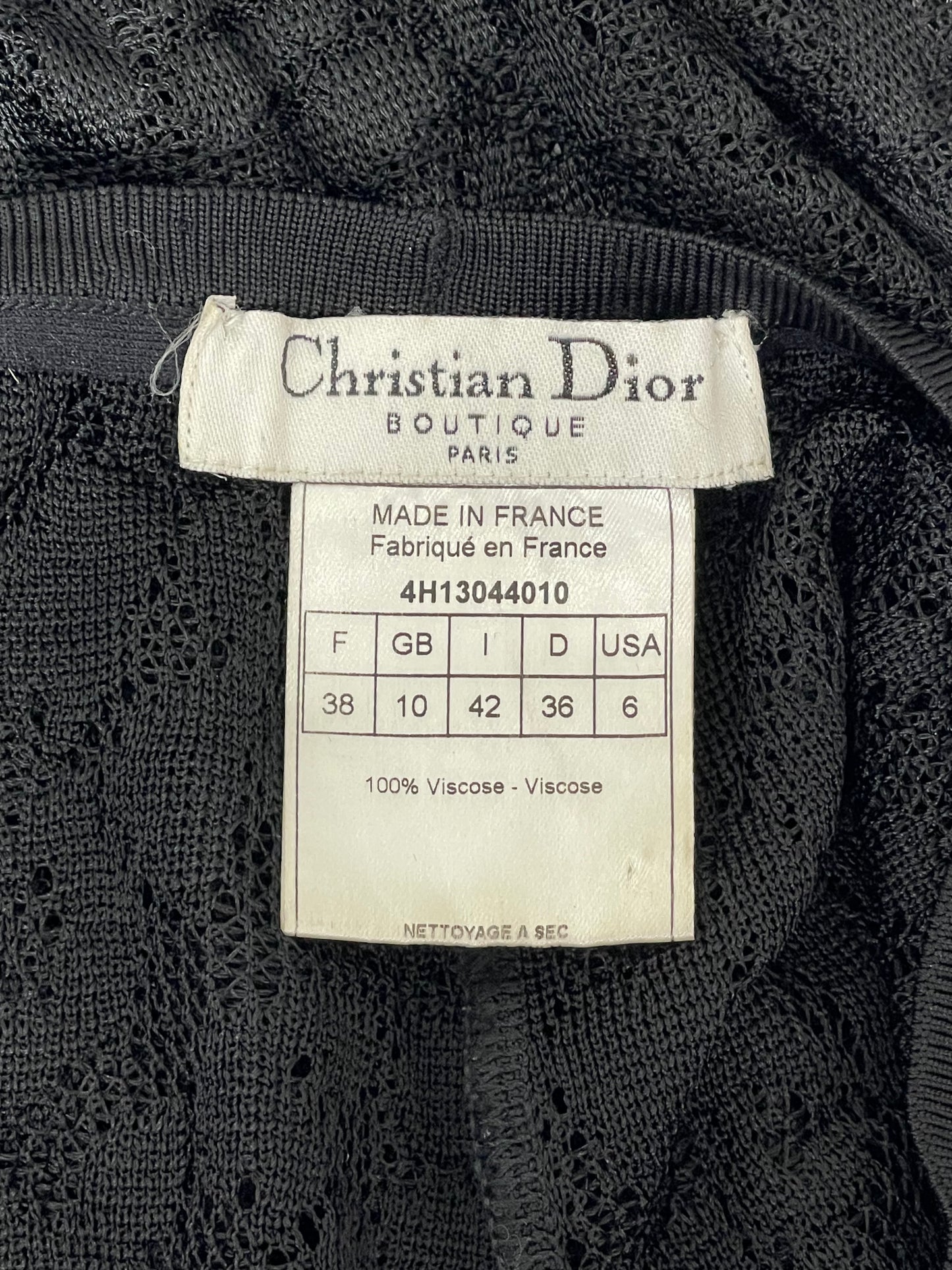 F/W 2004 Christian Dior by John Galliano Sheer Black Leopard Knit Leggings