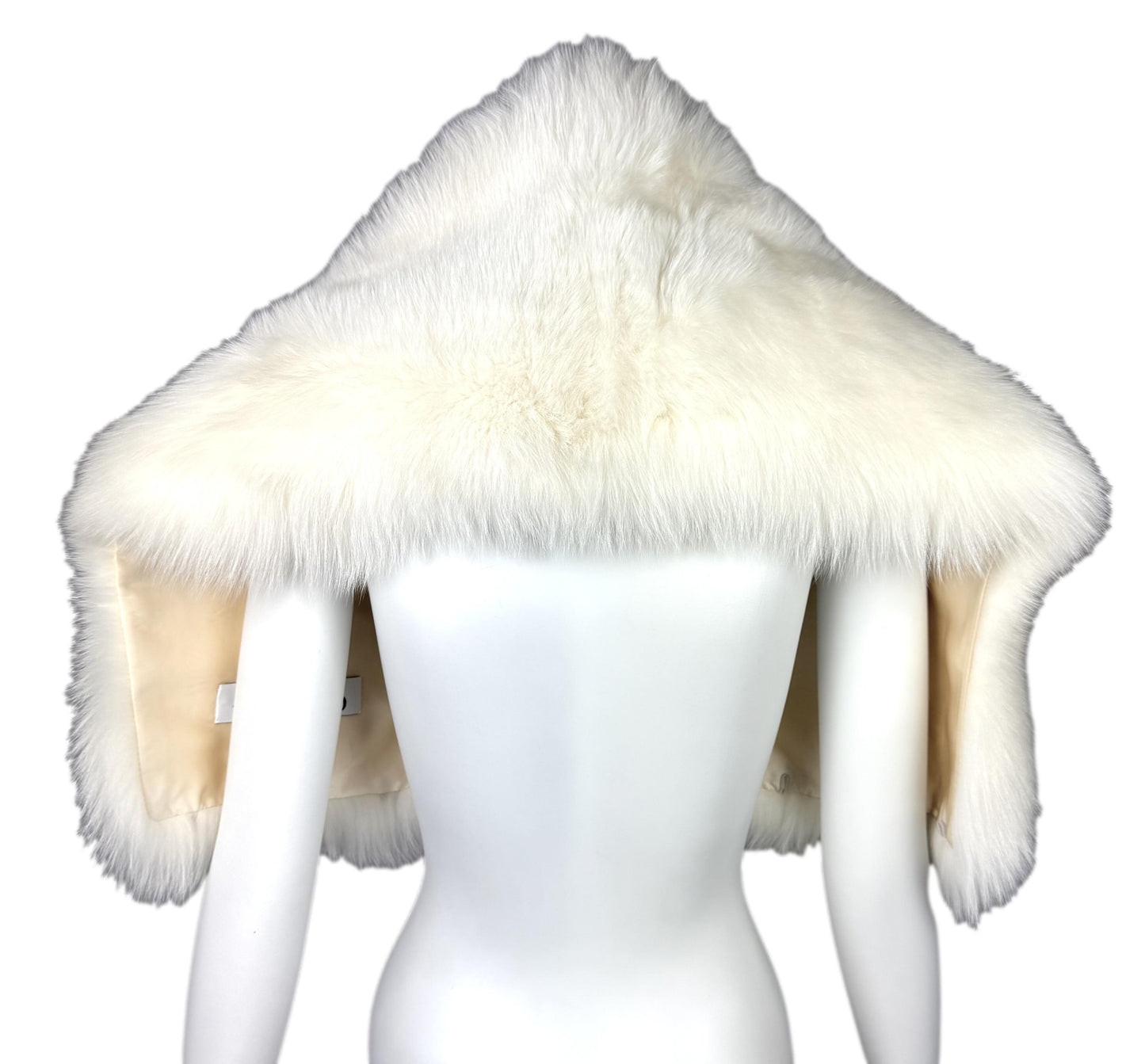 F/W 2004 Christian Dior by John Galliano Runway Winter White Fox Fur Shawl Wrap Shrug
