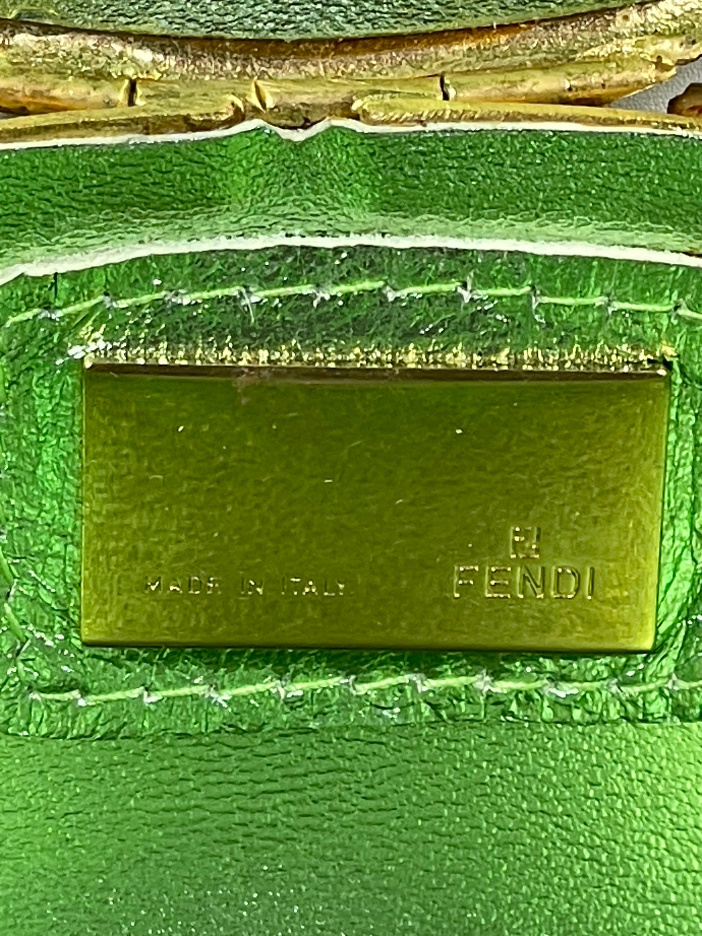F/W 2004 Fendi Runway Snakeskin Gold Mirror Crystal Minaudiere Clutch Handbag