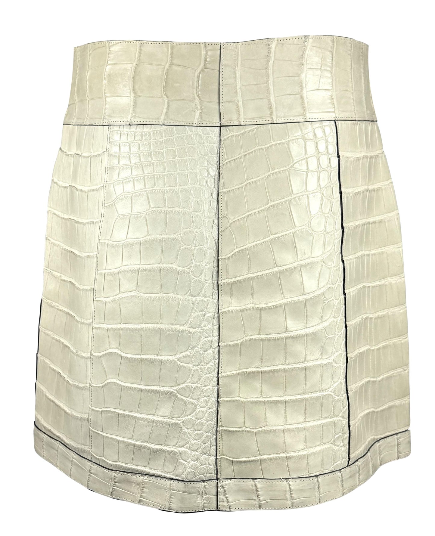 F/W 2004 Fendi by Karl Lagerfeld Runway Crocodile Alligator Pencil Mini Skirt