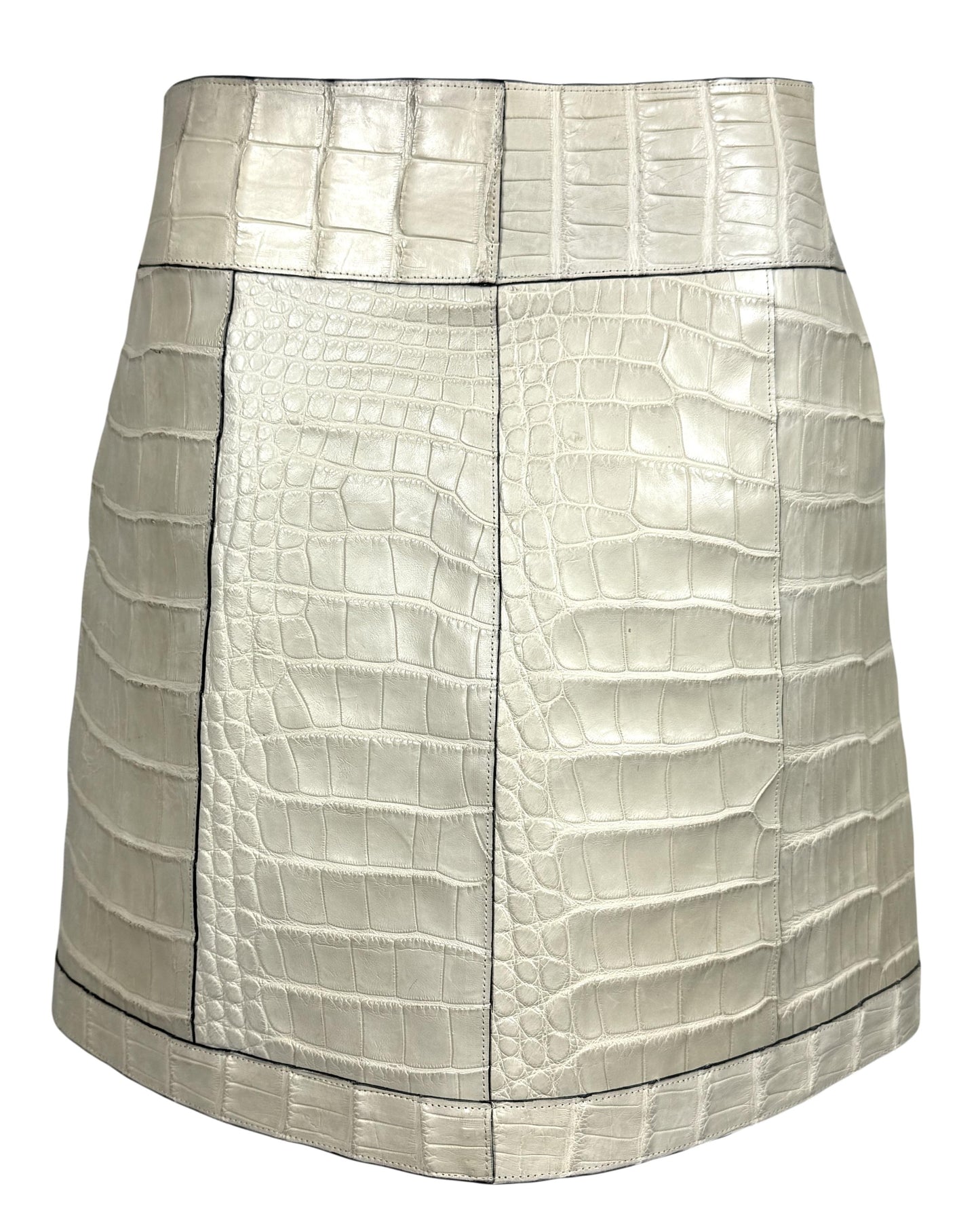 F/W 2004 Fendi by Karl Lagerfeld Runway Crocodile Alligator Pencil Mini Skirt