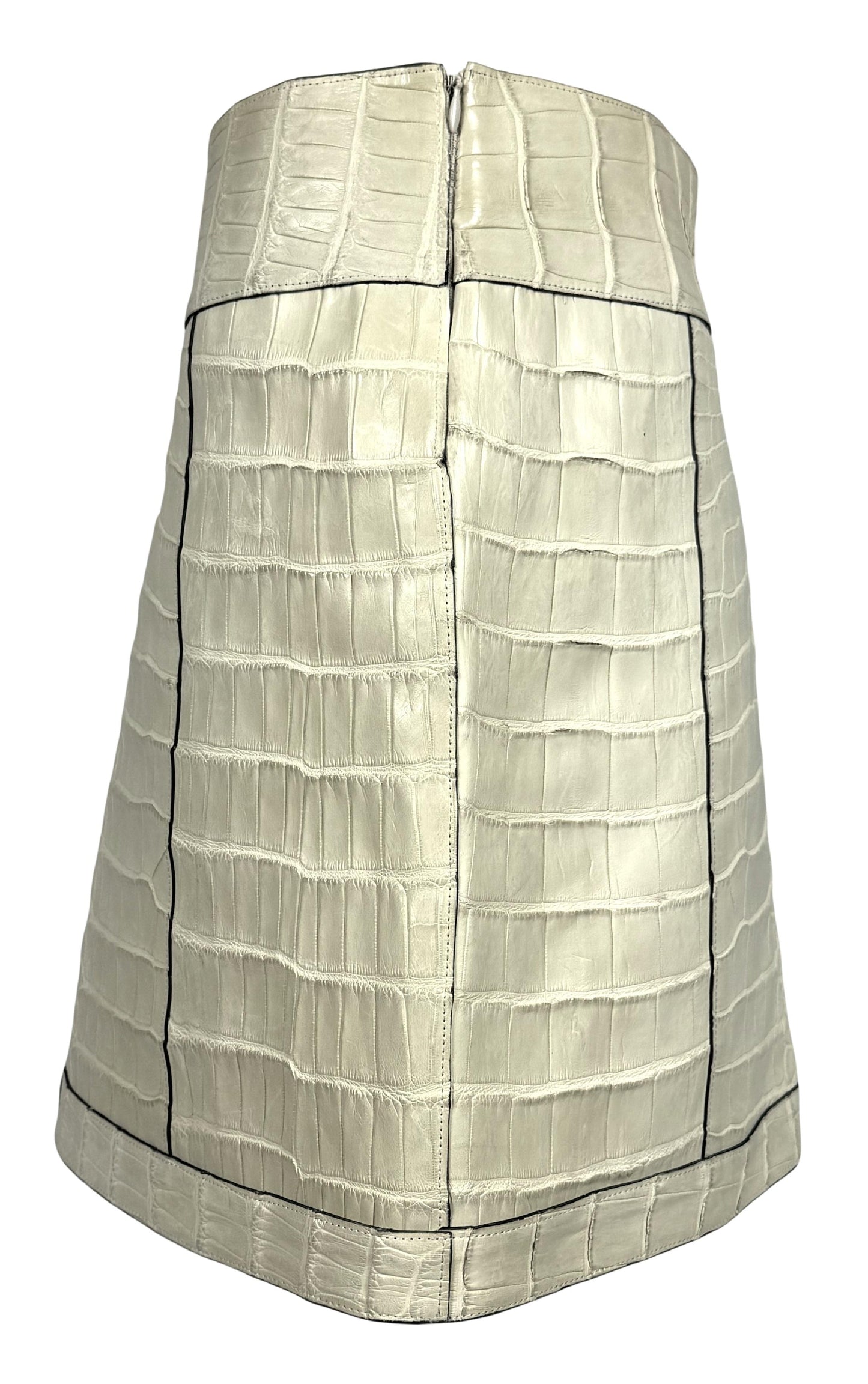 F/W 2004 Fendi by Karl Lagerfeld Runway Crocodile Alligator Pencil Mini Skirt