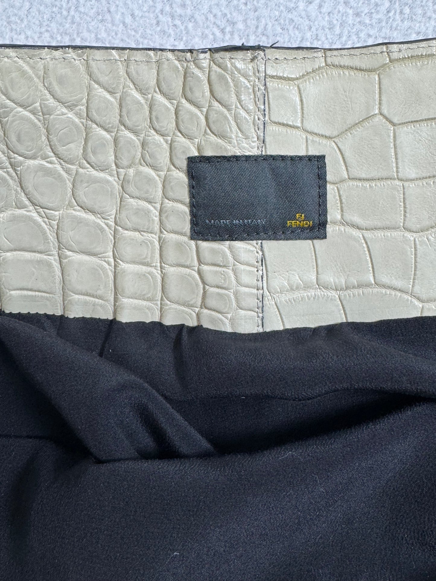 F/W 2004 Fendi by Karl Lagerfeld Runway Crocodile Alligator Pencil Mini Skirt
