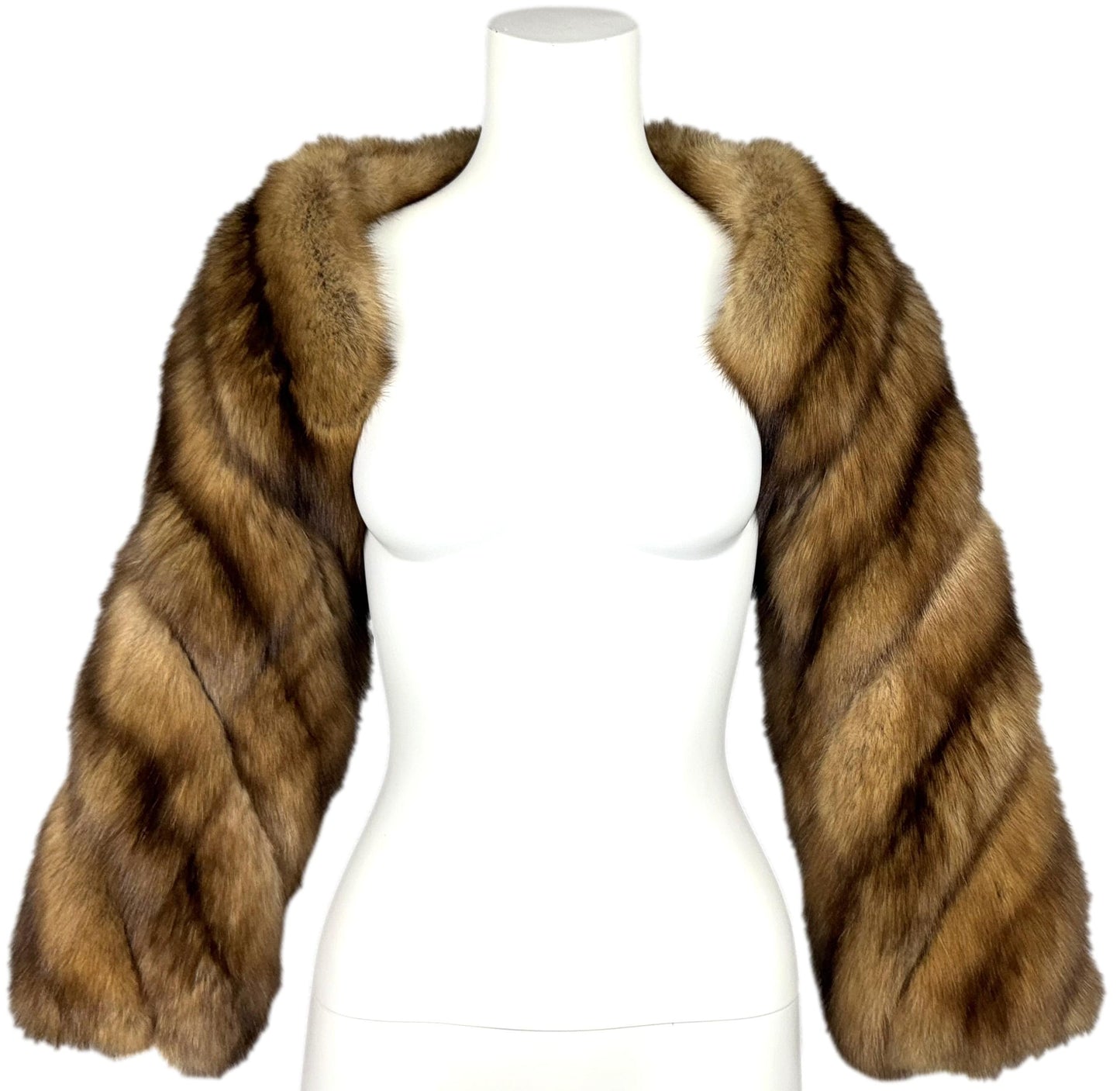 F/W 2004 Valentino Runway Chubby Sable Fur Cropped Jacket Shawl Top