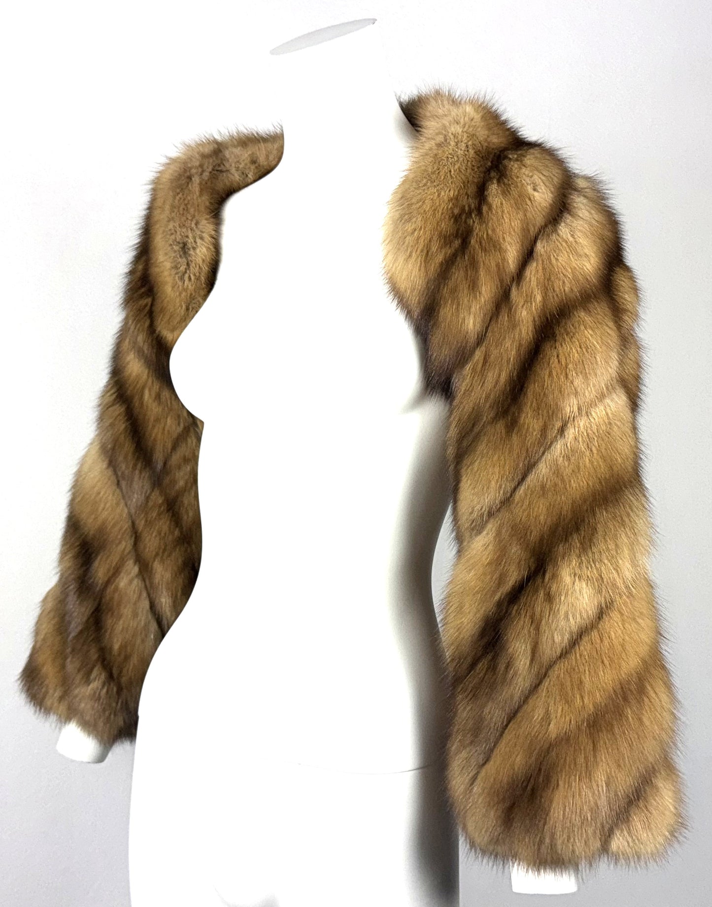 F/W 2004 Valentino Runway Chubby Sable Fur Cropped Jacket Shawl Top