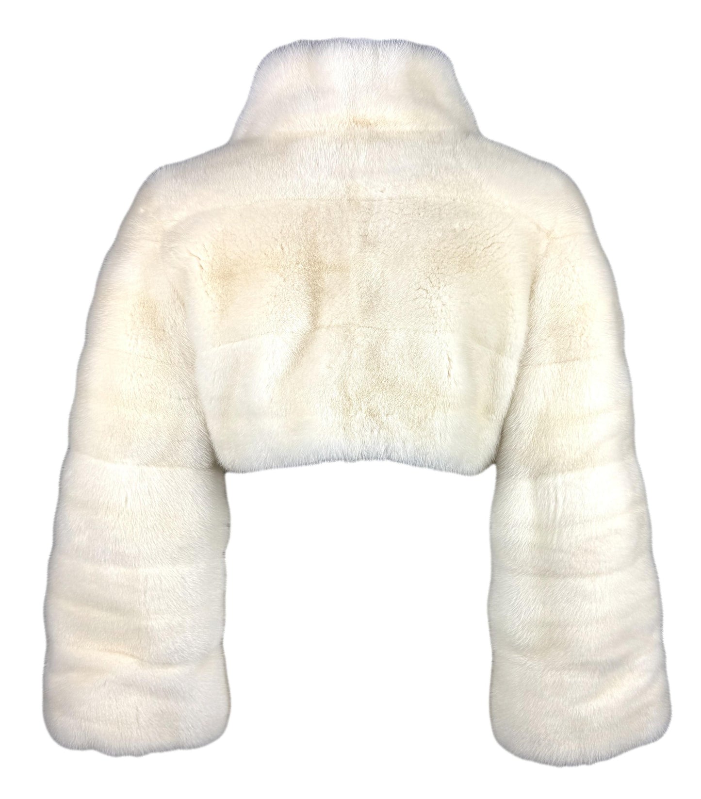 F/W 2004 Valentino Winter White Mink Fur Cropped Bell Sleeve Jacket