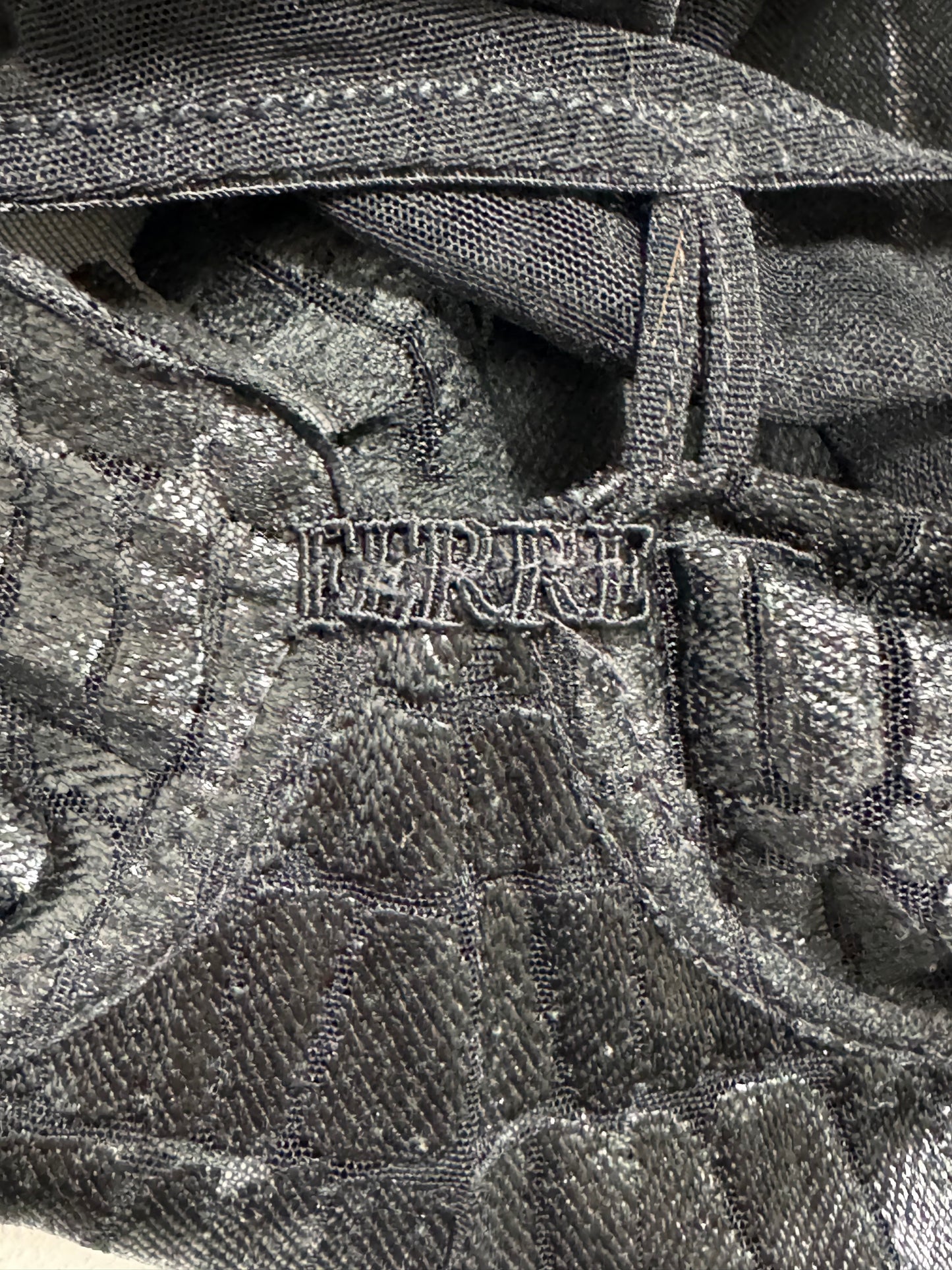 2000's Gianfranco Ferre Sheer Black Nylon Mesh & Faux Crocodile Embellished Bodycon Mini Dress