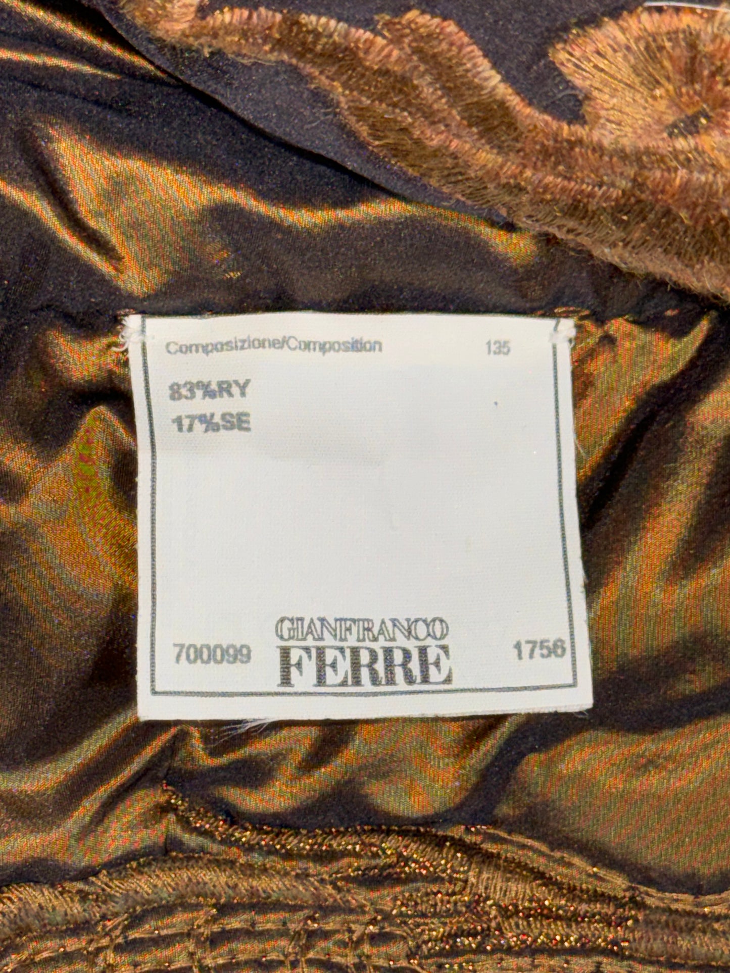 NWT 2004 Gianfranco Ferre Gold Velvet Dragon Chinoiserie Puffer Coat Jacket