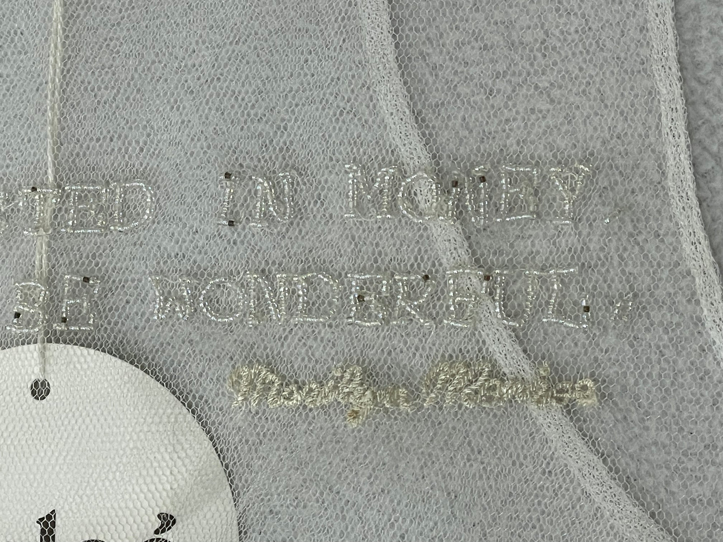S/S 2004 Chloe Sheer Ivory Mesh Beaded Marilyn Monroe Quote Tunic Top Mini Dress