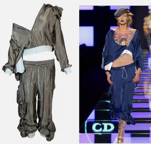 S/S 2004 Christian Dior by John Galliano Runway Baggy Jacket & Pants Tracksuit Jumpsuit