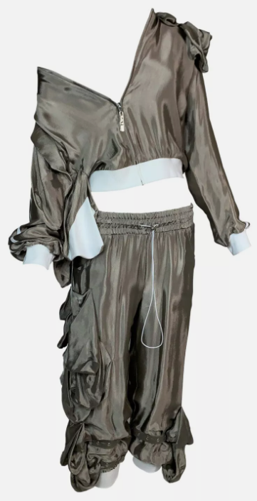 S/S 2004 Christian Dior by John Galliano Runway Baggy Jacket & Pants Tracksuit Jumpsuit