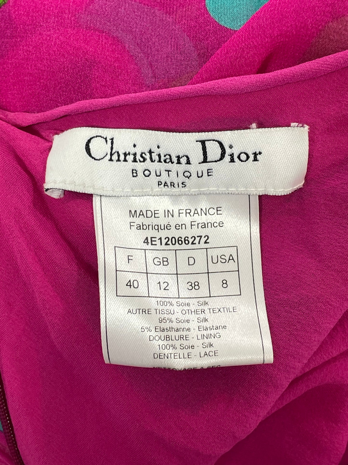 S/S 2004 Christian Dior by John Galliano Runway Sheer Hot Pink Silk Backless Maxi Dress
