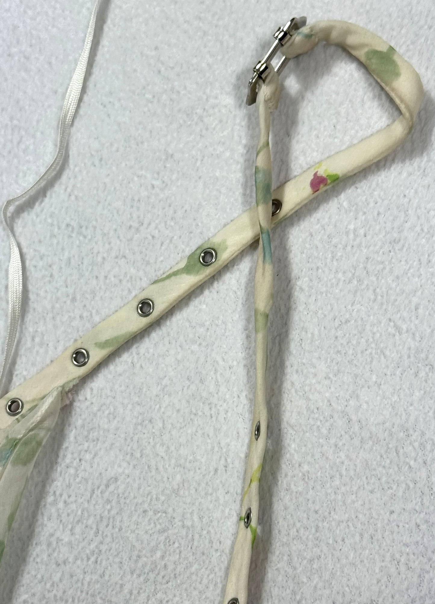 S/S 2004 Christian Dior x John Galliano Sheer Ivory Pink Roses Silk Halter Corset Ties Ruffle Maxi Dress