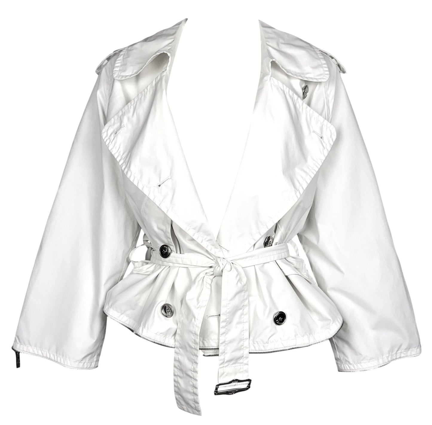 S/S 2004 Christian Dior by John Galliano White Cropped Trench Coat Jacket