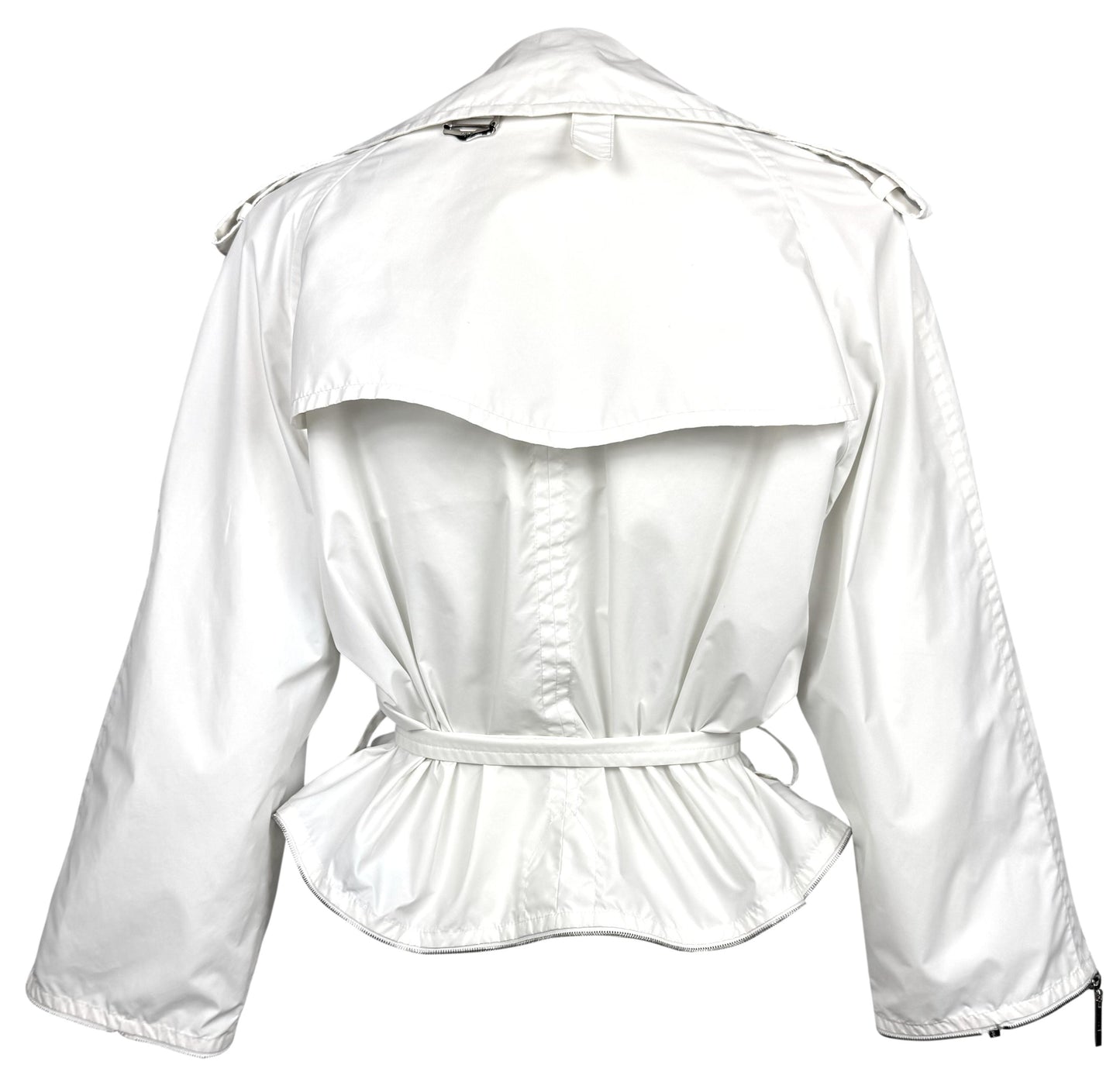 S/S 2004 Christian Dior by John Galliano White Cropped Trench Coat Jacket