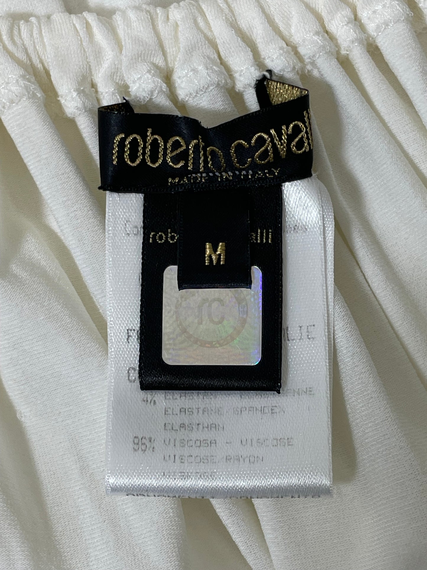 S/S 2004 Roberto Cavalli Runway Ivory Cut-Out Bodysuit Top