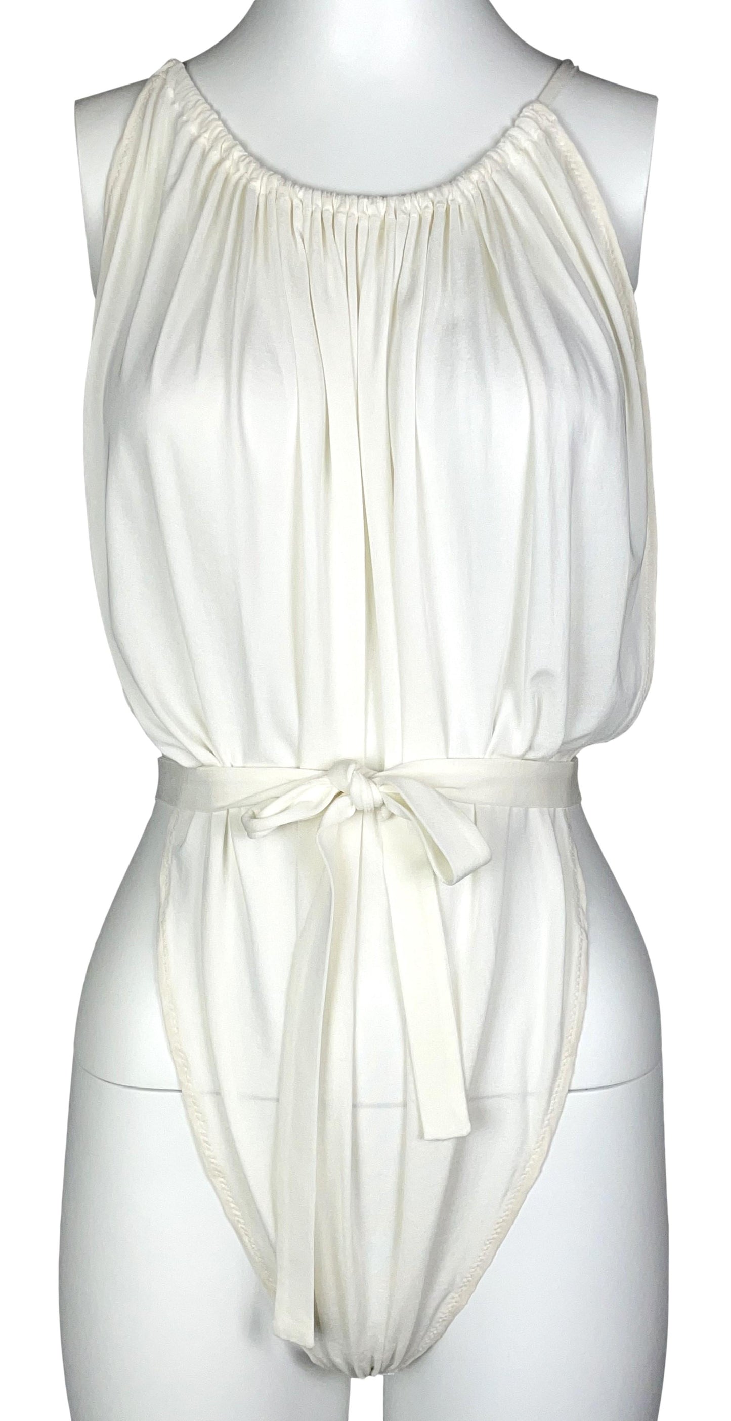 S/S 2004 Roberto Cavalli Runway Ivory Cut-Out Bodysuit Top