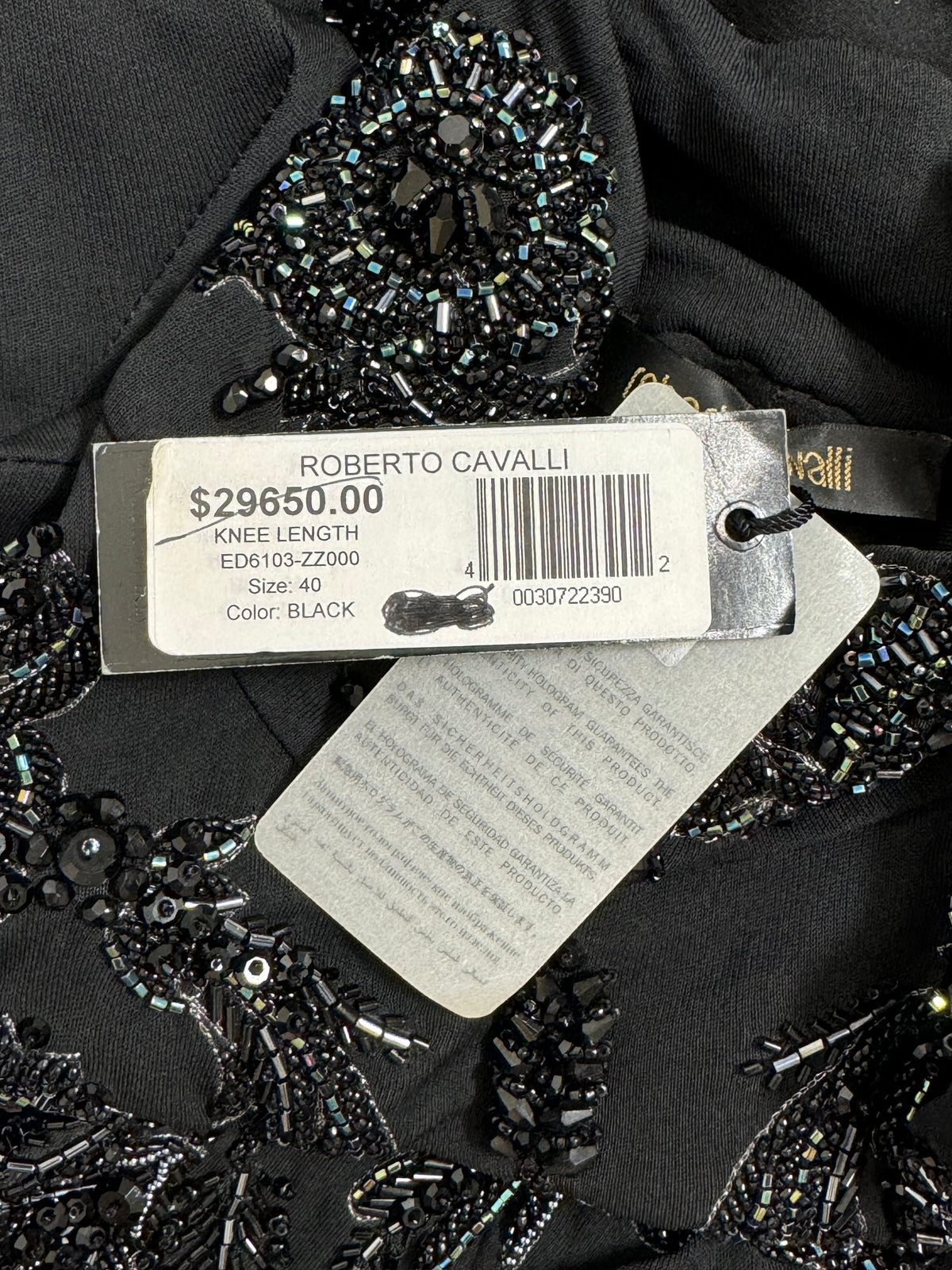 $30k F/W 2005 Roberto Cavalli RARE Special Edition Black Crystal Fully Embellished Backless Dress