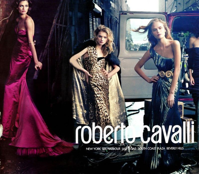 F/W 2005 Roberto Cavalli Runway 1940's Old Hollywood Style Sheer Gold Leopard One Shoulder Bustier High Slit Gown Dress w Train