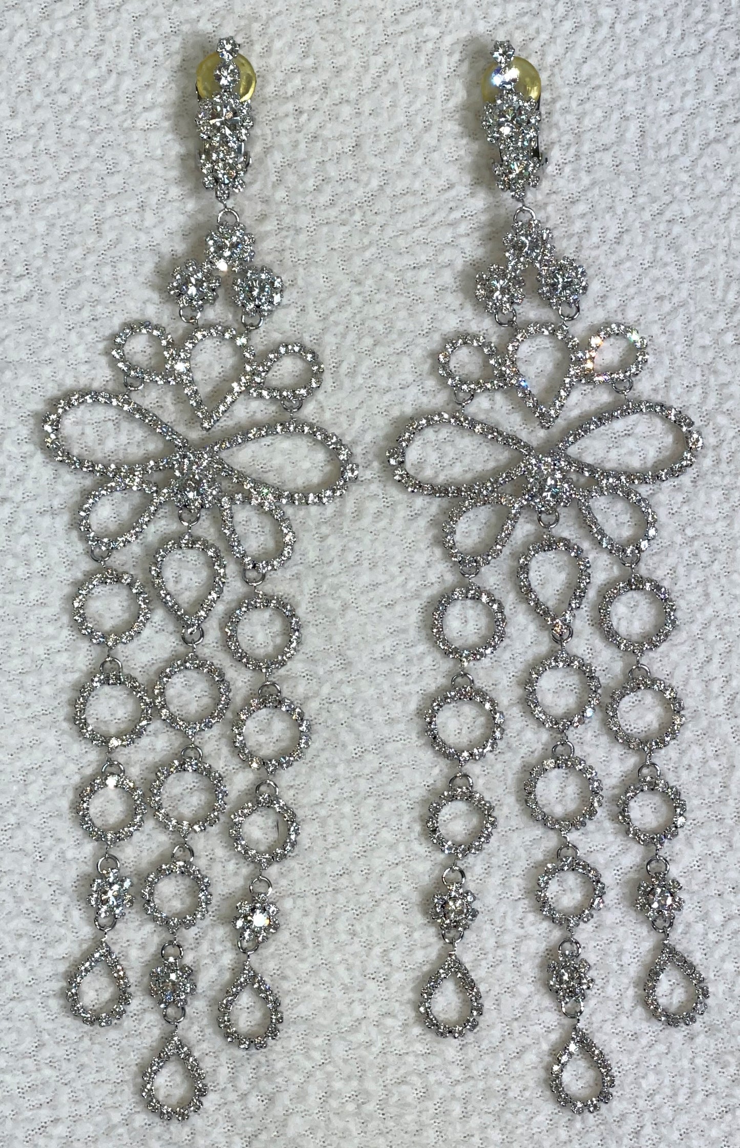 S/S 2005 Christian Dior by John Galliano Haute Couture Runway Large Clear Crystal Chandelier Earrings