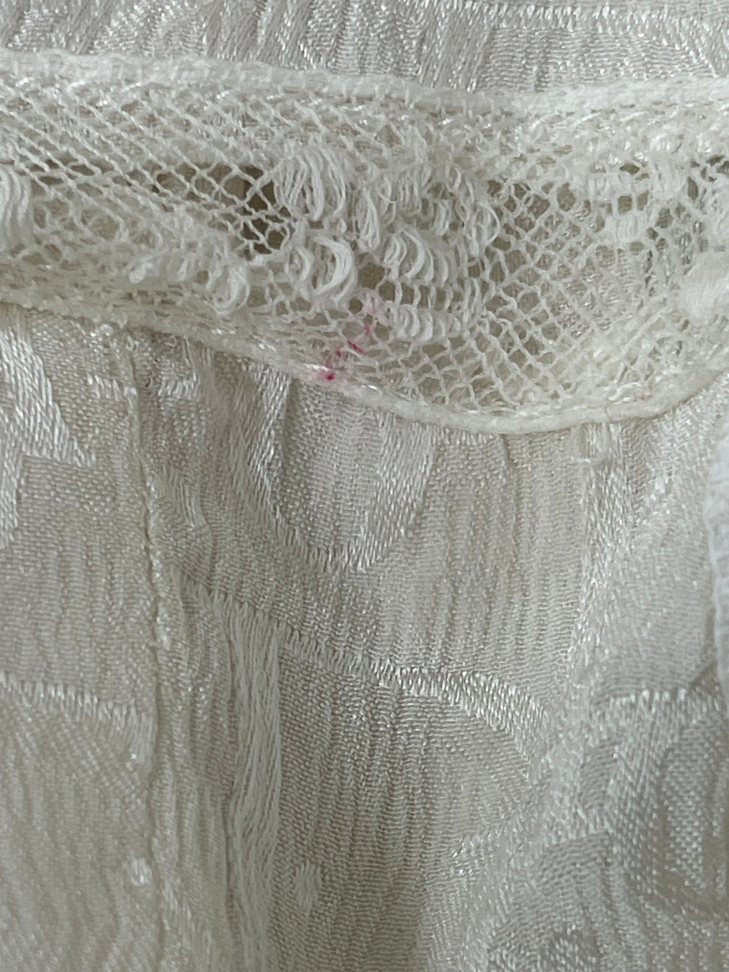 2005 Christian Dior by John Galliano Ivory Silk Logo Trotter Prairie Boho Chic Lace Dress