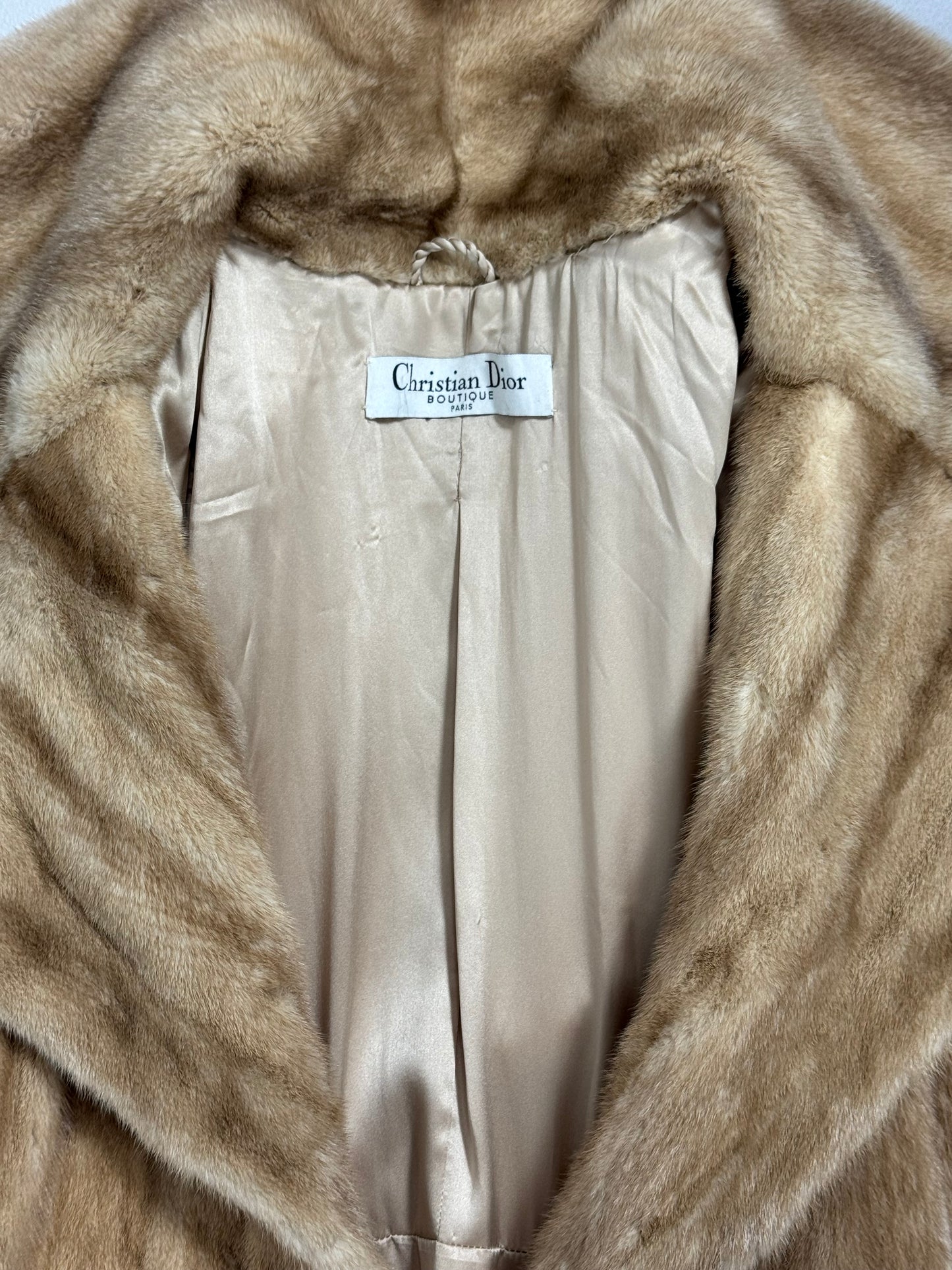 F/W 2005 Christian Dior x John Galliano Wide Collar Princess Cut Golden Mink Long Fur Swing Coat