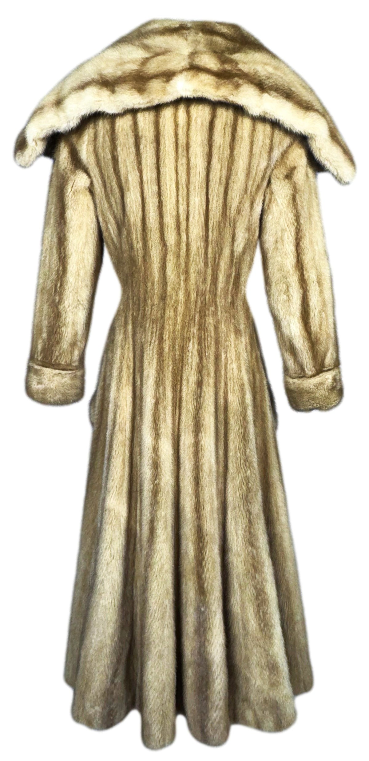 F/W 2005 Christian Dior x John Galliano 1950's Hollywood Glamour Style Princess Cut Golden Mink Long Fur Swing Coat