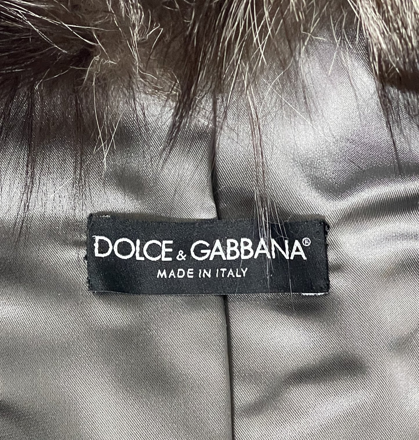 F/W 2005 Dolce & Gabbana Runway Silver Broadtail Fox Fur & Crocodile Long Crystal Coat