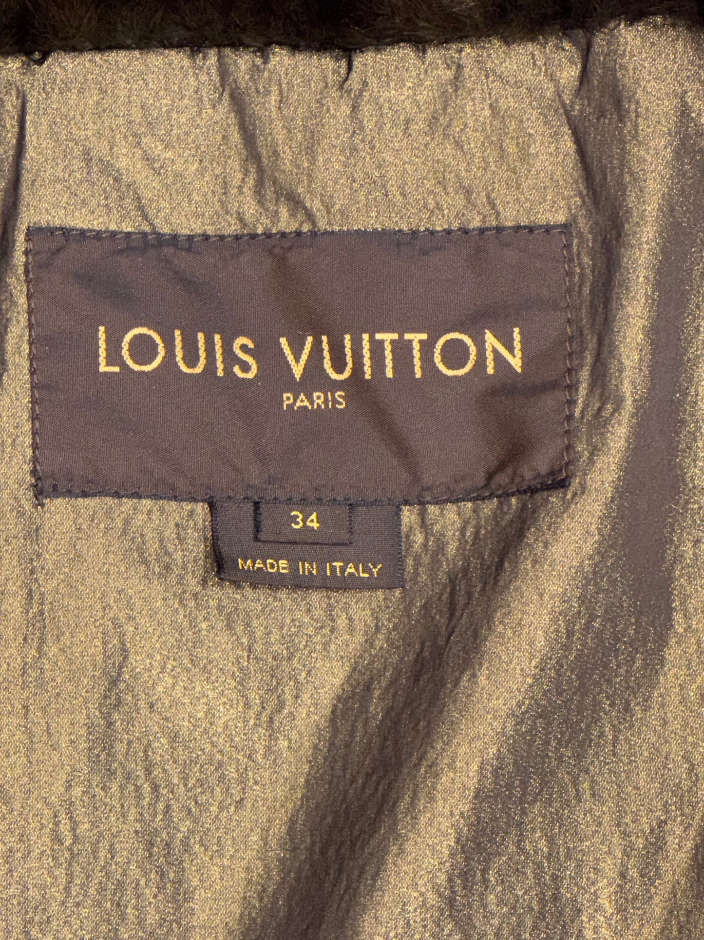 F/W 2005 Louis Vuitton Green Mink & Brown Fox Fur Cropped 1950's Style Chubby Jacket Coat