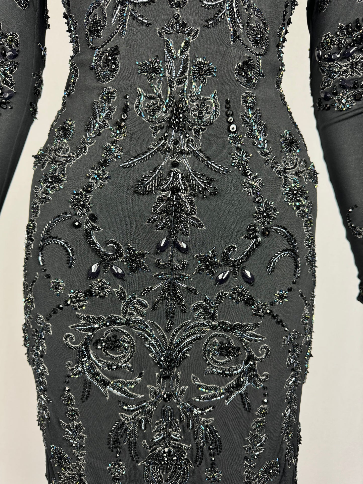 $30k F/W 2005 Roberto Cavalli RARE Special Edition Black Crystal Fully Embellished Backless Dress