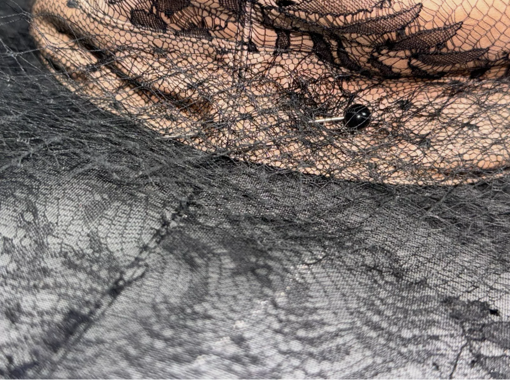 S/S 2005 Christian Dior by John Galliano Large Floppy Kentucky Derby Black Lace & Tulle Hat