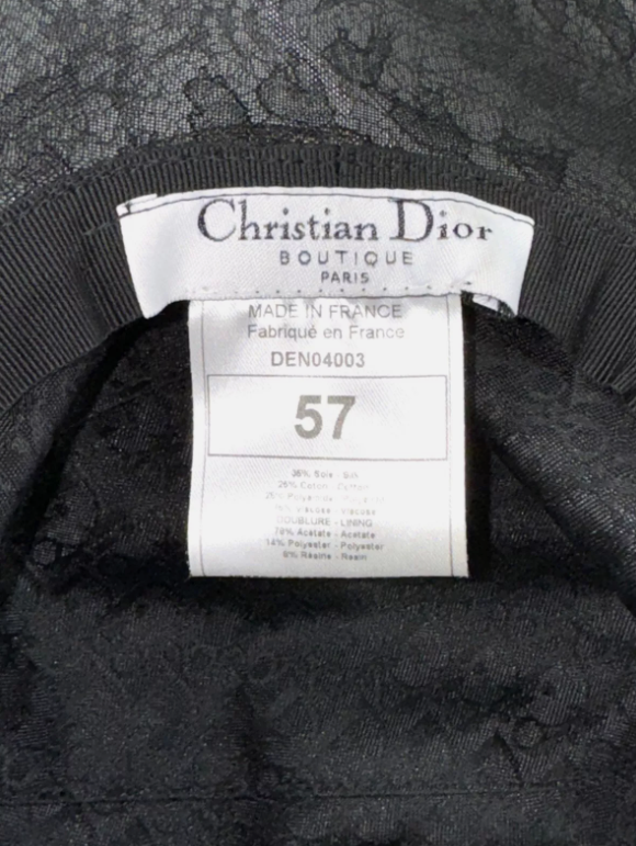 S/S 2005 Christian Dior by John Galliano Large Floppy Kentucky Derby Black Lace & Tulle Hat
