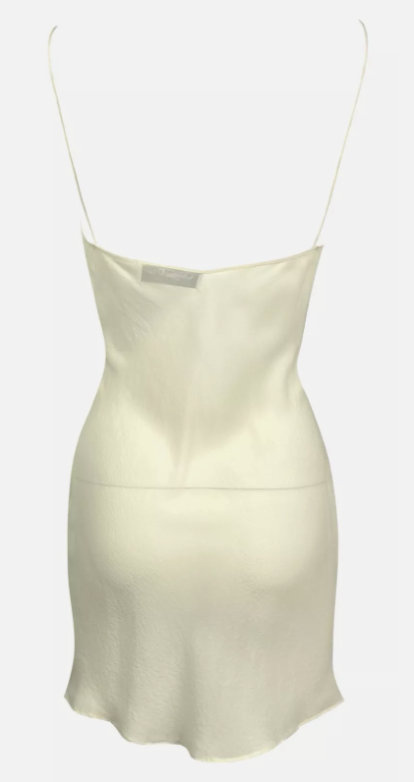 S/S 2005 Christian Dior by John Galliano Sheer Ivory Silk Mini Slip Dress