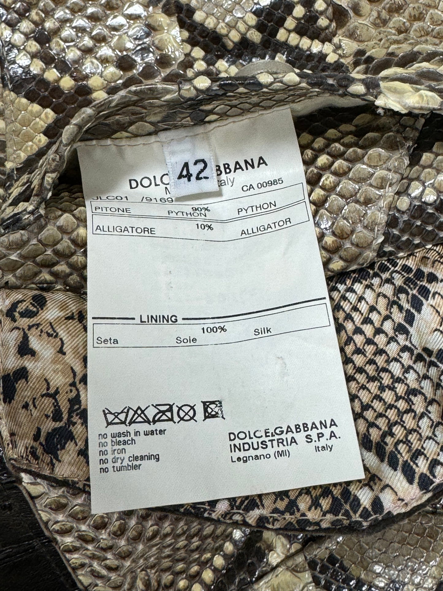 S/S 2005 Dolce & Gabbana Runway Python & Crocodile Dress Coat Jacket