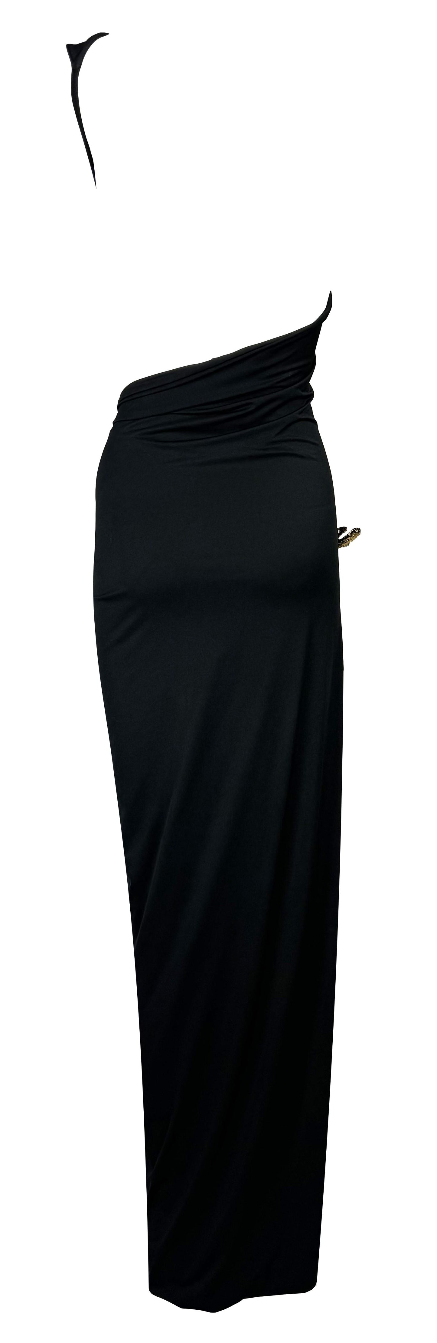 S/S 2005 Dsquared2 Runway Black Cut-Out Crystal Crab Maxi Dress