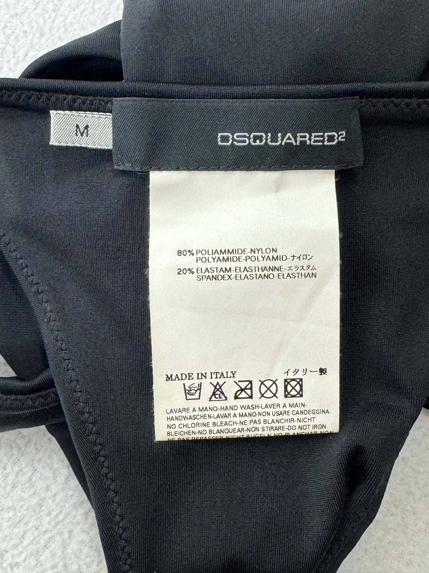 S/S 2005 Dsquared2 Runway Tiny 60's MOD Style Black Monokini Swimsuit w Crystal Crab
