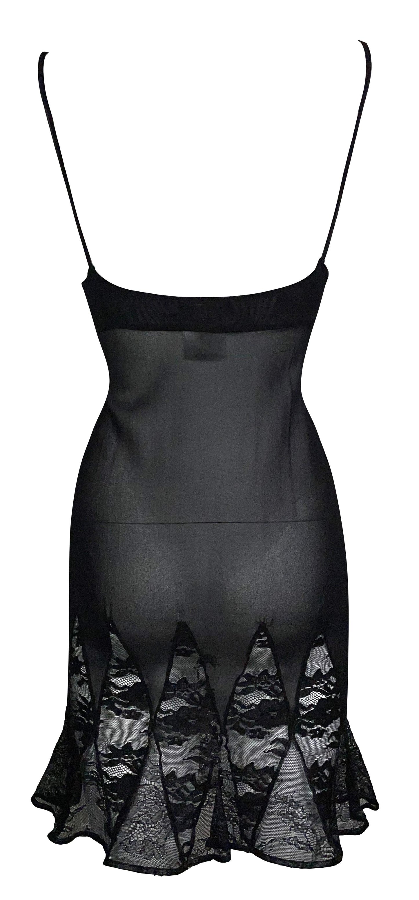 C. 2006 Christian Dior by John Galliano Sheer Black Stretch Silk & Lace Mini Dress