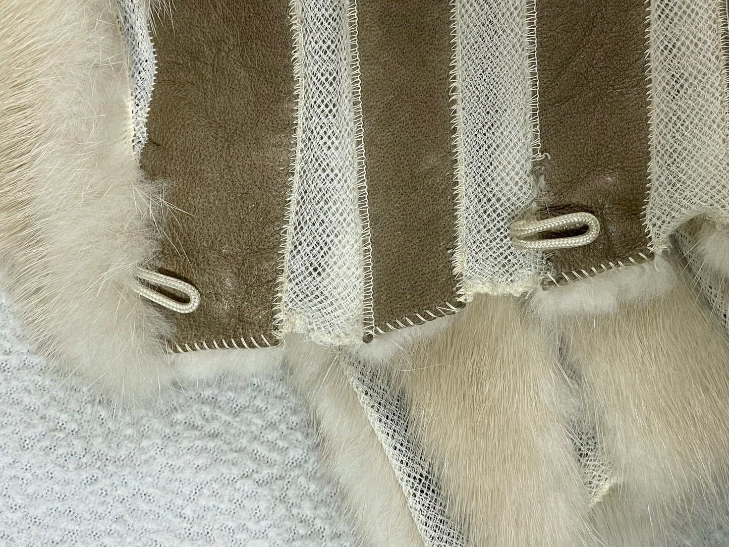 F/W 2006 Christian Dior by John Galliano Cream Mink Fur & Nude Mesh Cropped Pin-Up Jacket