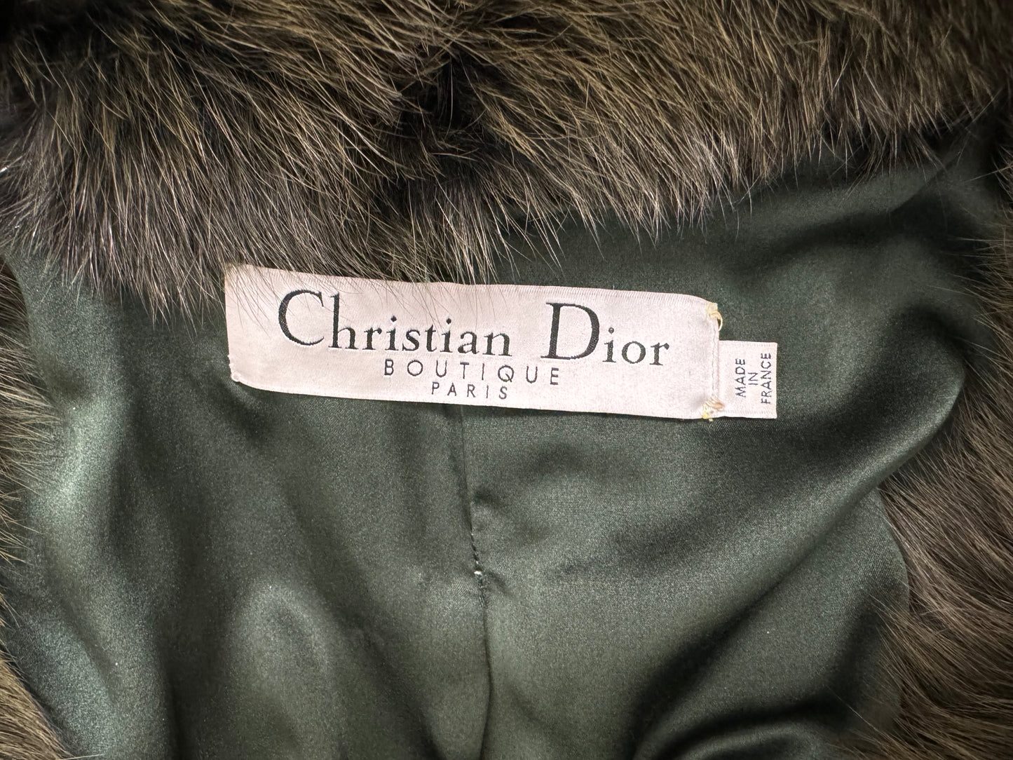 F/W 2006 Christian Dior by John Galliano Green Mink & Fox Fur Long Coat