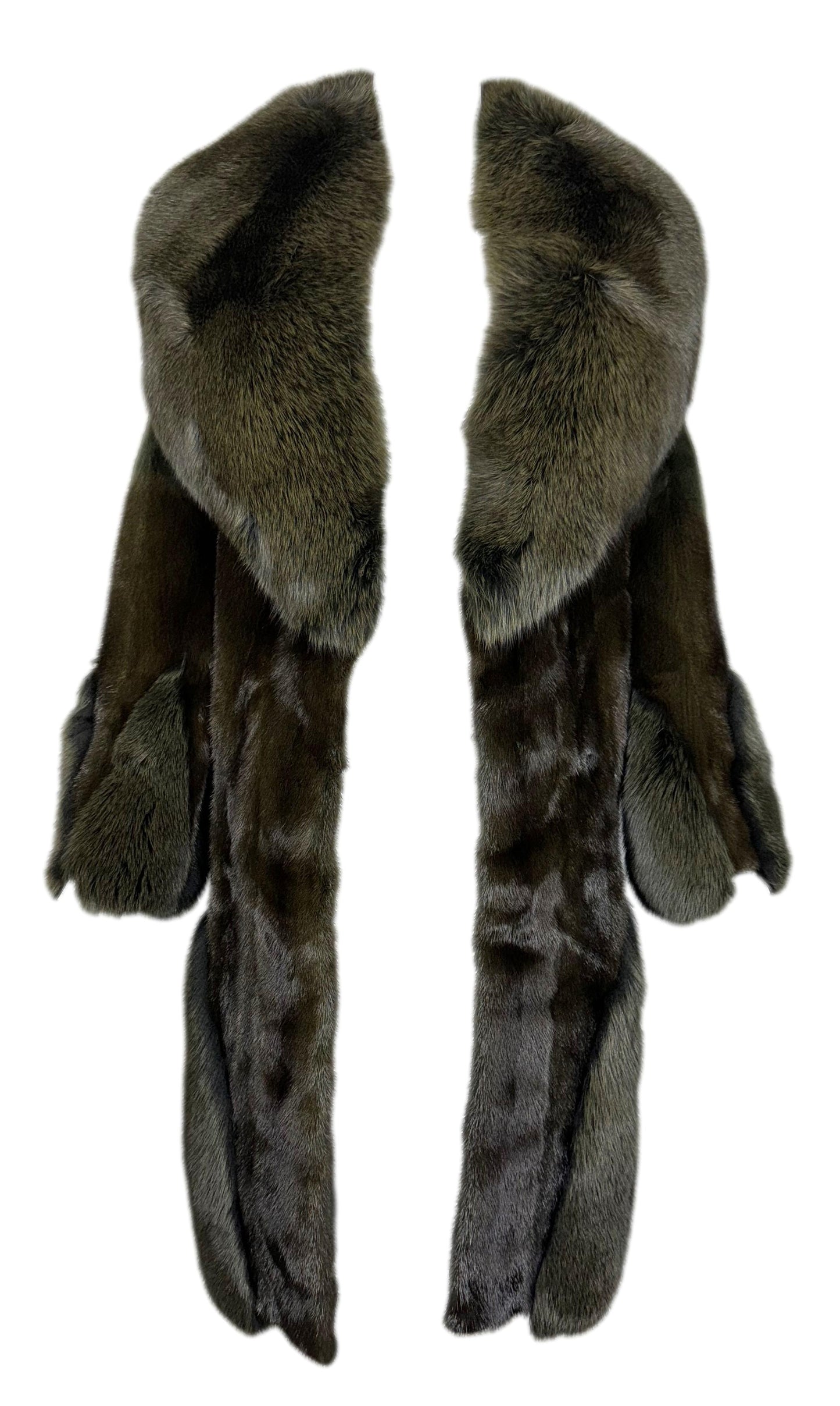 F/W 2006 Christian Dior by John Galliano Green Mink & Fox Fur Long Coat