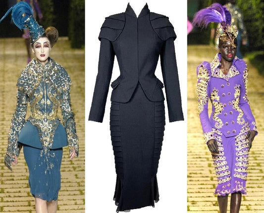 F/W 2006 Christian Dior by John Galliano Haute Couture "Joan of Ark" Armor Pin-Up Jacket & Skirt Suit