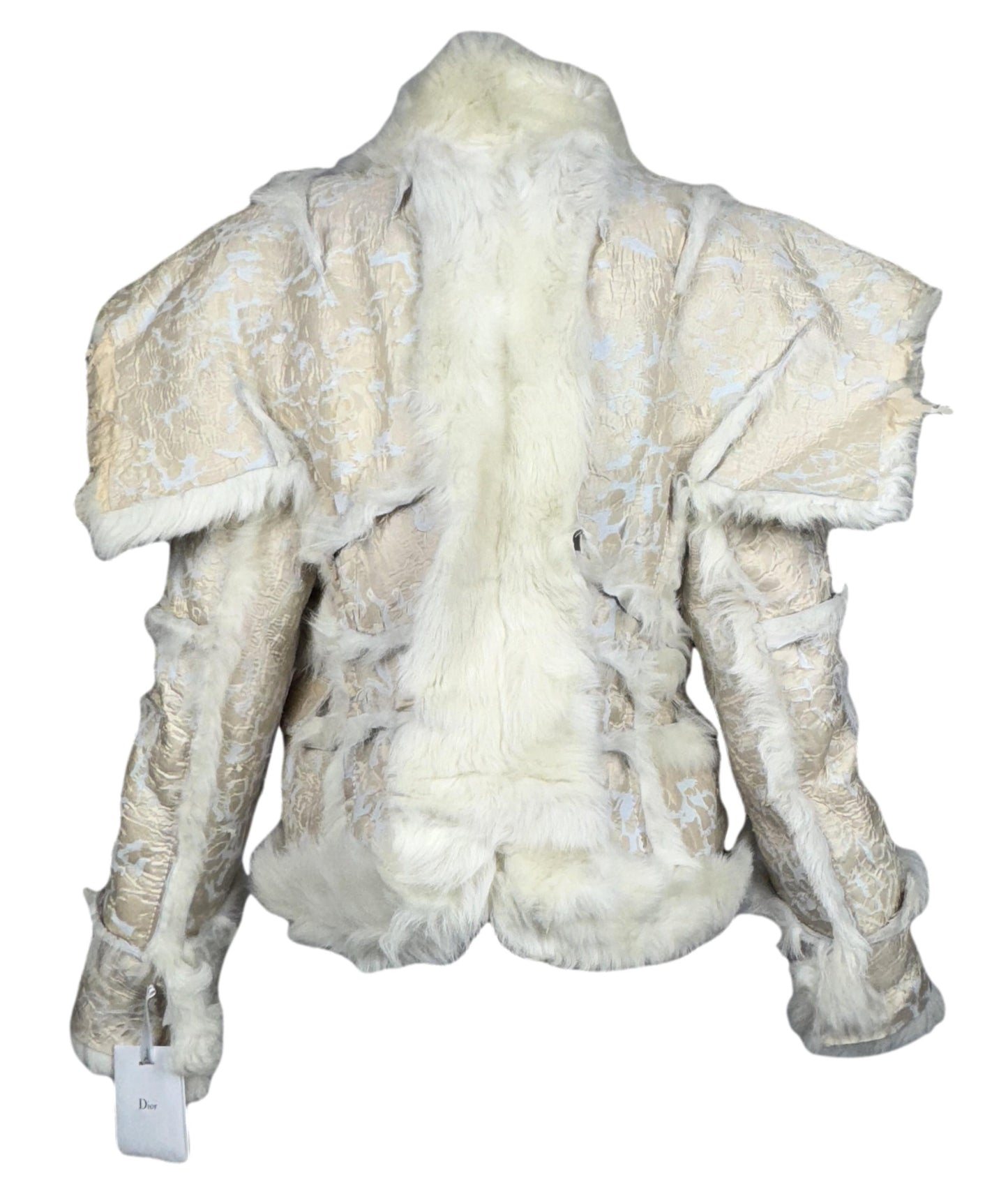 NWT F/W 2006 Christian Dior by John Galliano Runway Distressed Lamb Shearling Fur Jacket Coat