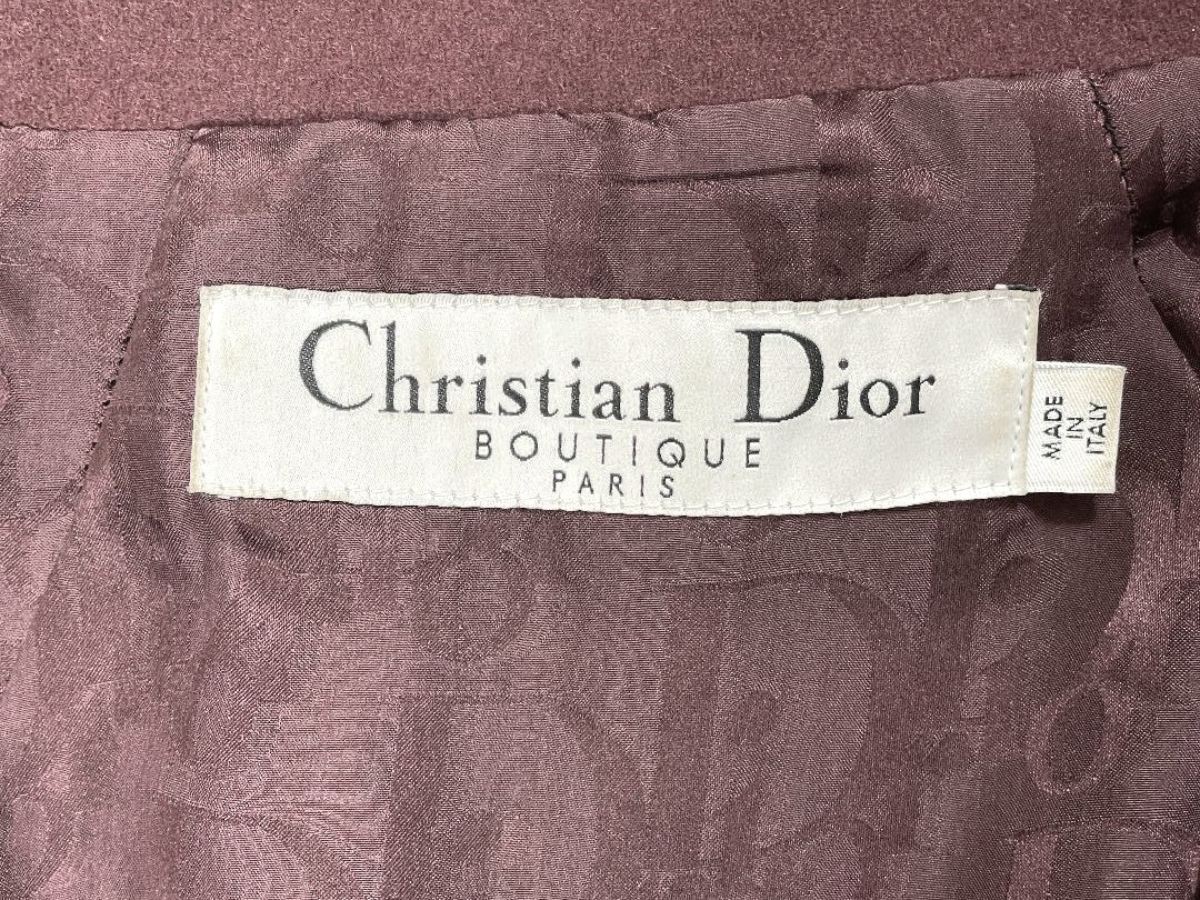 F/W 2006 Christian Dior by John Galliano Runway Goth Queen Burgundy Ball Gown Dress w Long Train and Cropped Fur Trim Jacket Set