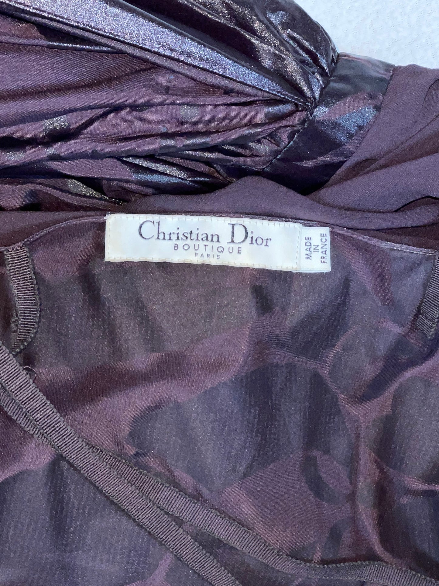 F/W 2006 Christian Dior by John Galliano Runway Goth Queen Burgundy Ball Gown Dress w Long Train and Cropped Fur Trim Jacket Set