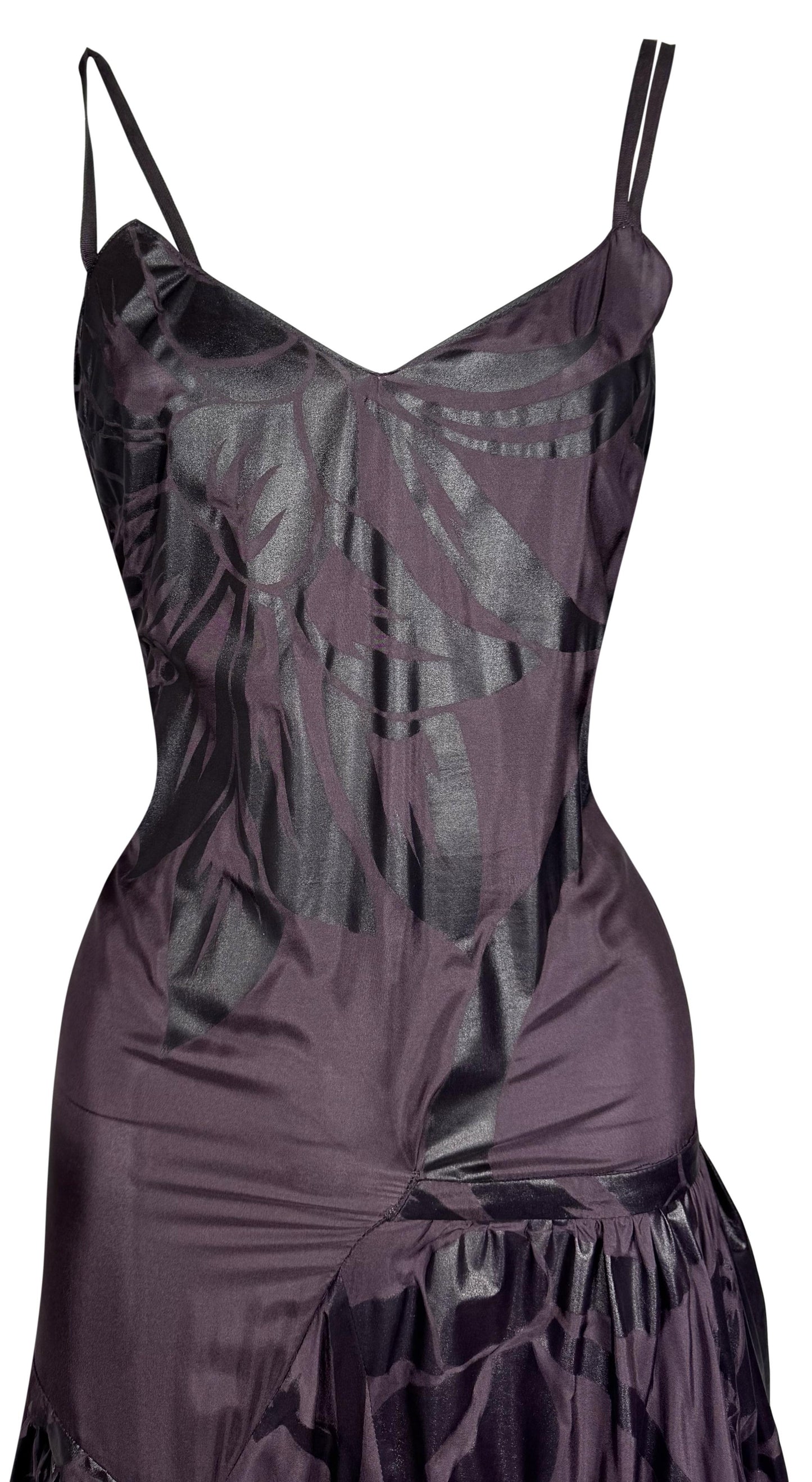 F/W 2006 Christian Dior by John Galliano Runway Goth Queen Burgundy Ball Gown Dress w Long Train and Cropped Fur Trim Jacket Set